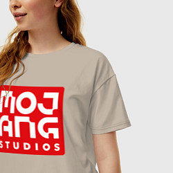 Футболка оверсайз женская Mojang Studios, цвет: миндальный — фото 2