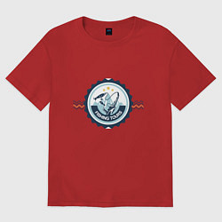 Футболка оверсайз женская Рыболовный тур, цвет: красный