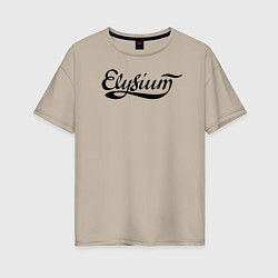 Футболка оверсайз женская Elysium логотип, цвет: миндальный