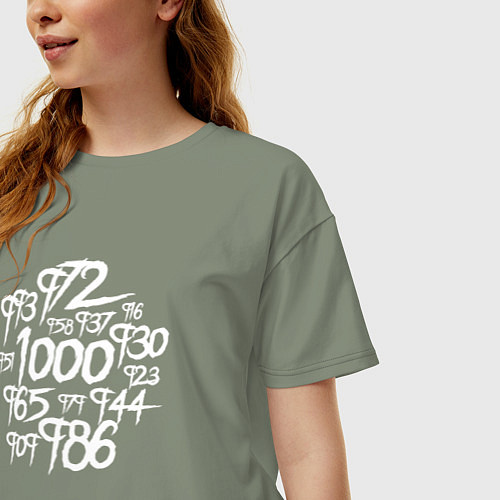 Женская футболка оверсайз 1000-7 Ghoul / Авокадо – фото 3