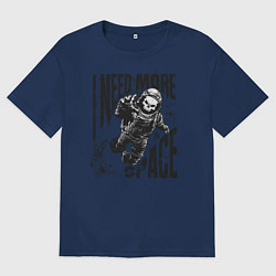 Футболка оверсайз женская Космонавт скелет, цвет: тёмно-синий