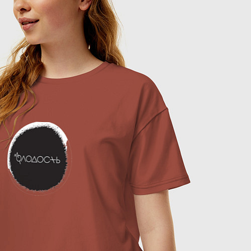 Женская футболка оверсайз Молодость / Кирпичный – фото 3