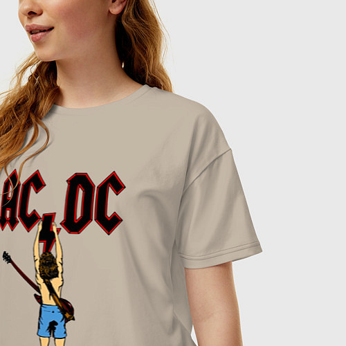 Женская футболка оверсайз ACDC - Flick of the Switch / Миндальный – фото 3