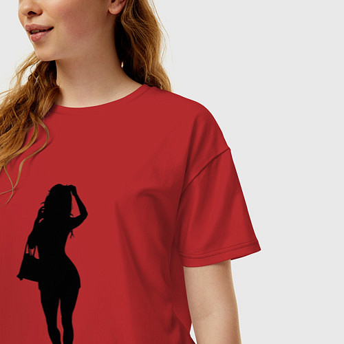 Женская футболка оверсайз Kardashian / Красный – фото 3