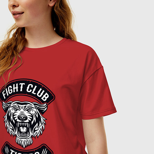 Женская футболка оверсайз Fight Club Tigers / Красный – фото 3