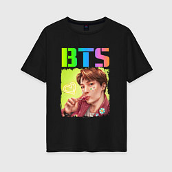 Футболка оверсайз женская BTS БТС Z, цвет: черный
