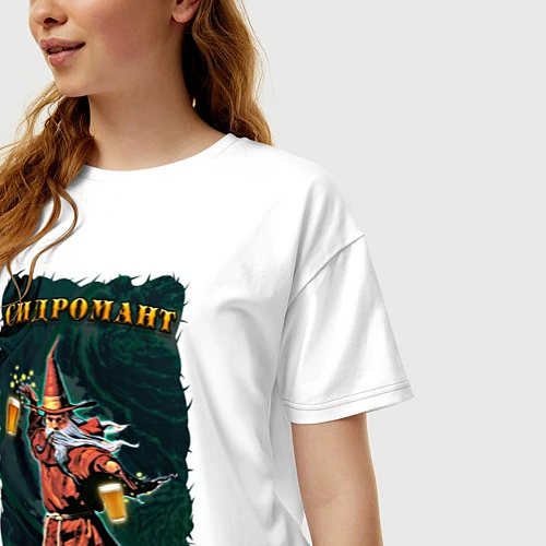 Женская футболка оверсайз Сидромант / Белый – фото 3