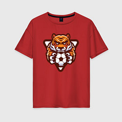 Футболка оверсайз женская Football Tiger, цвет: красный