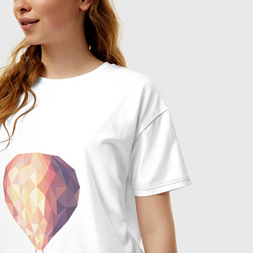 Женская футболка оверсайз Воздушный шар / Белый – фото 3