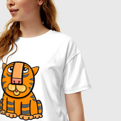 Футболка оверсайз женская Funny Tiger, цвет: белый — фото 2