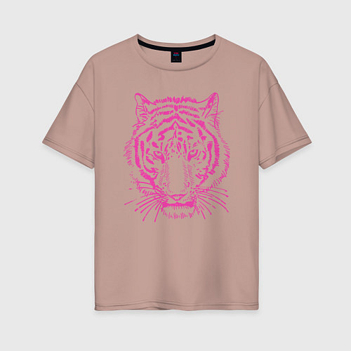 Женская футболка оверсайз Pink Tiger / Пыльно-розовый – фото 1