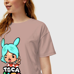 Футболка оверсайз женская Toca Life, цвет: пыльно-розовый — фото 2