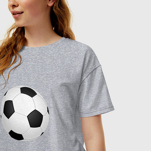 Женская футболка оверсайз Футбольный мяч / Меланж – фото 3