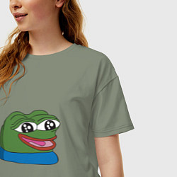 Футболка оверсайз женская Pepe happy Пепе хеппи, цвет: авокадо — фото 2