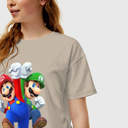 Футболка оверсайз женская Mario Bros, цвет: миндальный — фото 2