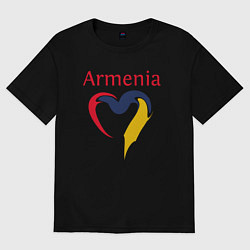 Футболка оверсайз женская Armenia Heart, цвет: черный