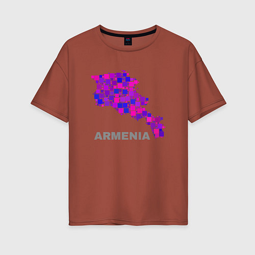 Женская футболка оверсайз Армения Armenia / Кирпичный – фото 1