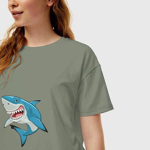 Женская футболка оверсайз Акула-молот / Авокадо – фото 3