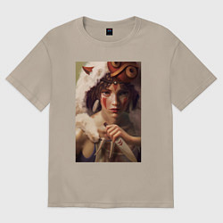 Футболка оверсайз женская Momonoke P, цвет: миндальный