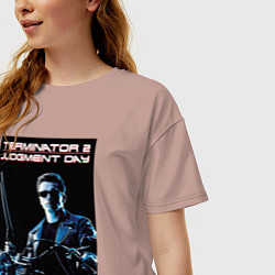 Футболка оверсайз женская Арнольд Шварценеггер, цвет: пыльно-розовый — фото 2