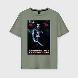 Футболка оверсайз женская Terminator JD, цвет: авокадо