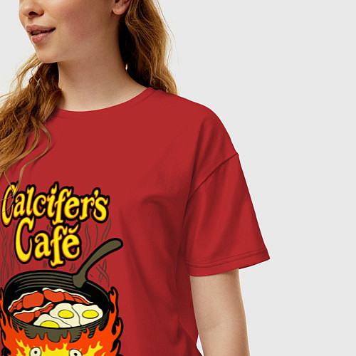 Женская футболка оверсайз Calcifer cook / Красный – фото 3