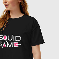 Футболка оверсайз женская Squid game - Игра в кальмара, цвет: черный — фото 2