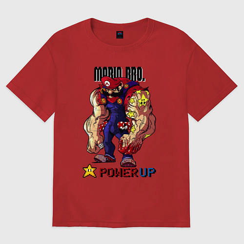 Женская футболка оверсайз Big Mario / Красный – фото 1