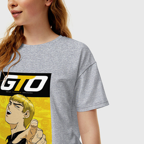 Женская футболка оверсайз GТО / Меланж – фото 3