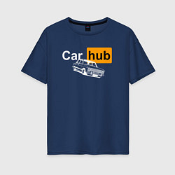 Футболка оверсайз женская Car Hub hub, цвет: тёмно-синий