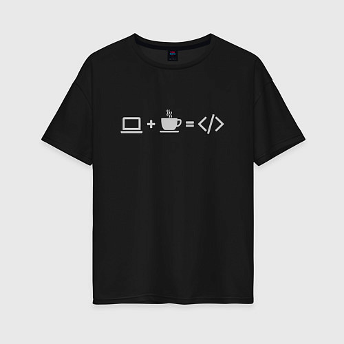 Женская футболка оверсайз Уравнение / Черный – фото 1