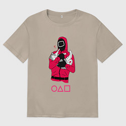 Женская футболка оверсайз Игра в кальмара - милый котик