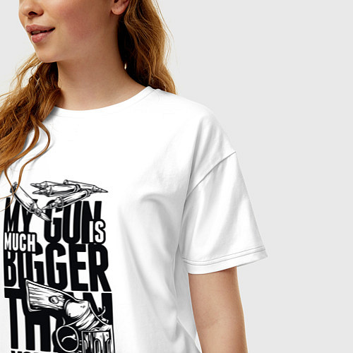 Женская футболка оверсайз Big gun / Белый – фото 3