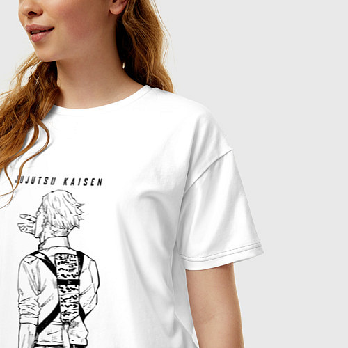 Женская футболка оверсайз Нанами Кенто - Магическая битва / Белый – фото 3