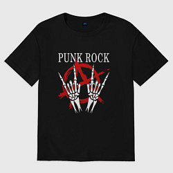 Футболка оверсайз женская Панк Рок Punk Rock, цвет: черный