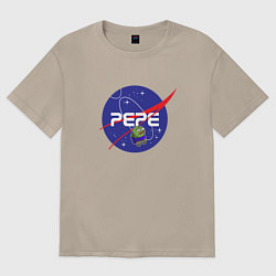 Футболка оверсайз женская Pepe Pepe space Nasa, цвет: миндальный