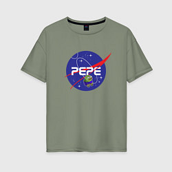 Футболка оверсайз женская Pepe Pepe space Nasa, цвет: авокадо