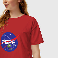 Футболка оверсайз женская Pepe Pepe space Nasa, цвет: красный — фото 2