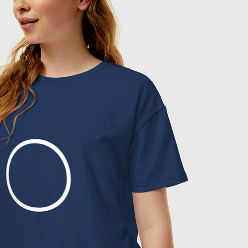 Женская футболка оверсайз Игра в кальмара: Круг / Тёмно-синий – фото 3