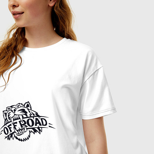 Женская футболка оверсайз Off - Road / Белый – фото 3