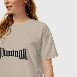 Футболка оверсайз женская Иллюминаты среди нас, цвет: миндальный — фото 2