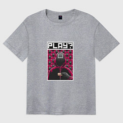 Футболка оверсайз женская Сыграем?, цвет: меланж
