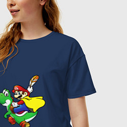 Футболка оверсайз женская Yoshi&Mario, цвет: тёмно-синий — фото 2