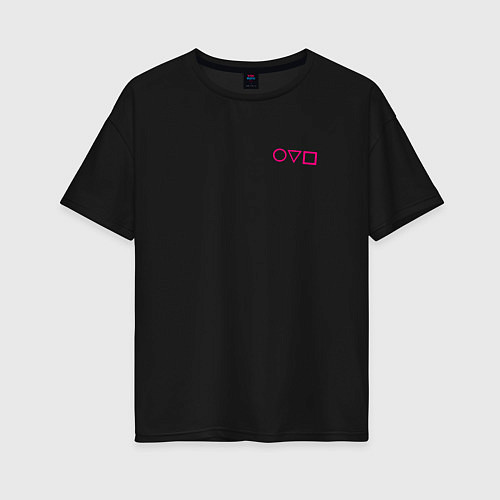 Женская футболка оверсайз Игра в кальмара 2021 / Черный – фото 1