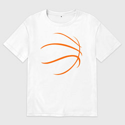 Футболка оверсайз женская Баскетбольный мяч, цвет: белый