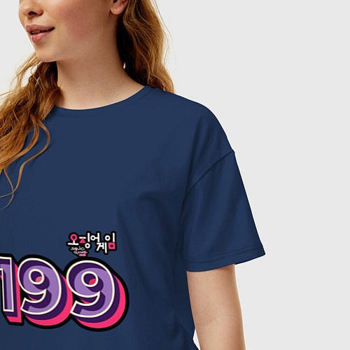Женская футболка оверсайз Игрок - 199 / Тёмно-синий – фото 3