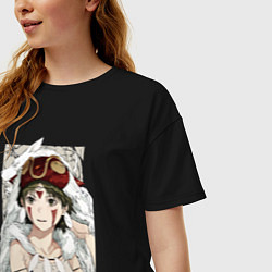 Футболка оверсайз женская Princеss mononoke, цвет: черный — фото 2