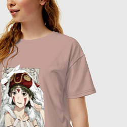 Футболка оверсайз женская Princеss mononoke, цвет: пыльно-розовый — фото 2