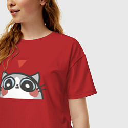 Футболка оверсайз женская Котя влюбился, цвет: красный — фото 2