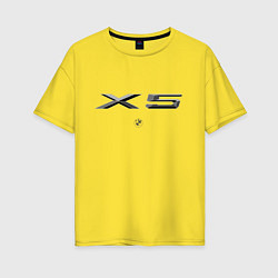 Футболка оверсайз женская BMW X5, цвет: желтый
